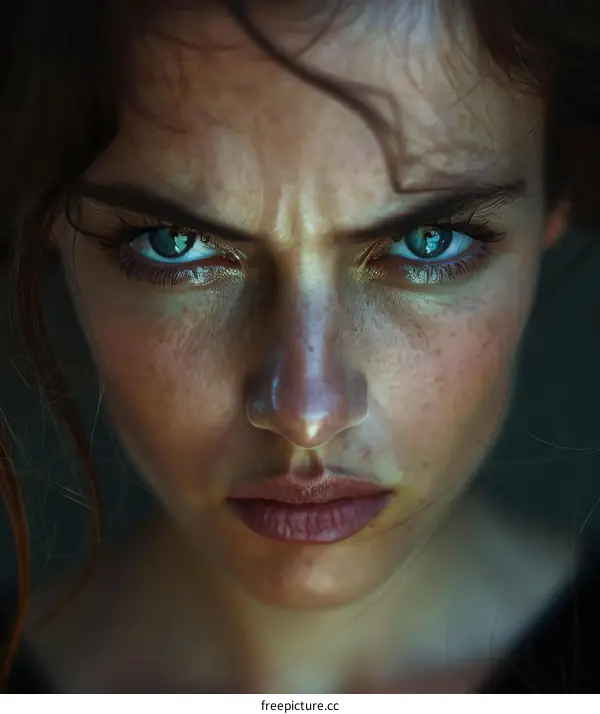 Closeup Portrait of a Caucasian Woman