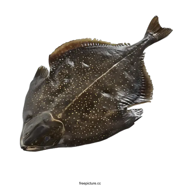 [Transparent Background PNG]A large black halibut fish