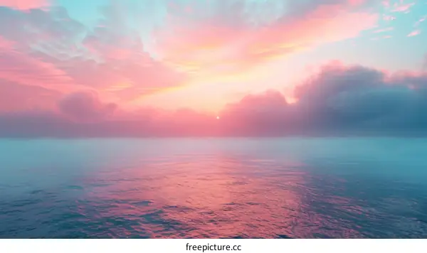 Mesmerizing Sunset over a Serene Sea