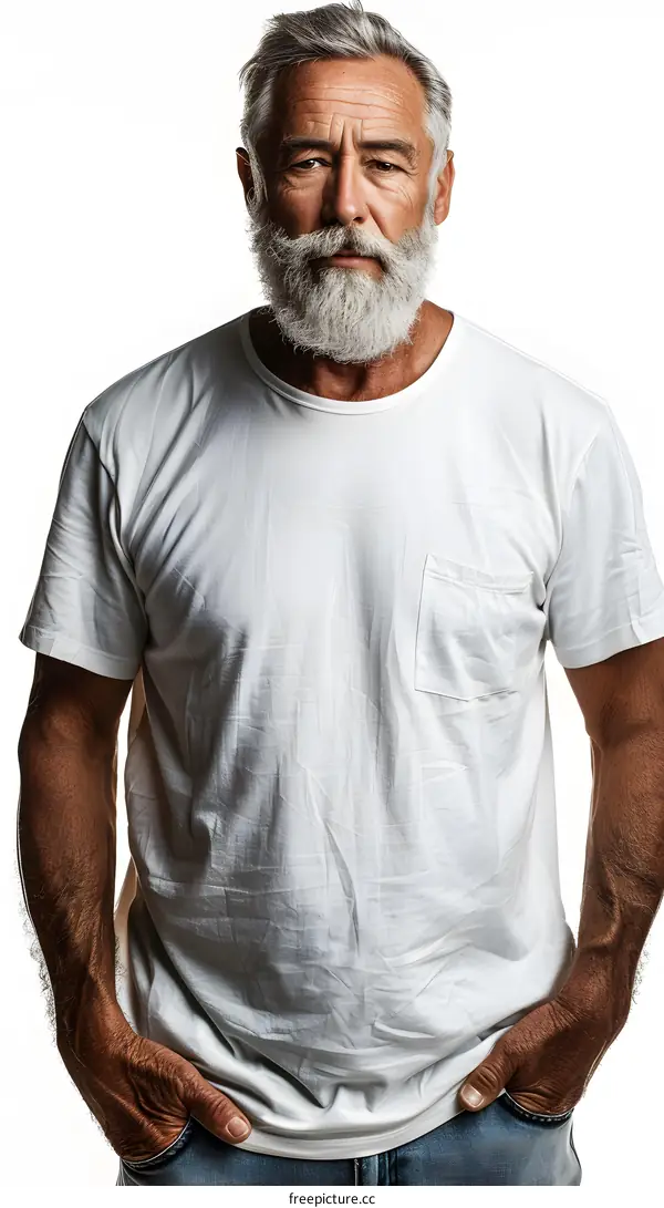 portrait of a handsome old man with gray beard