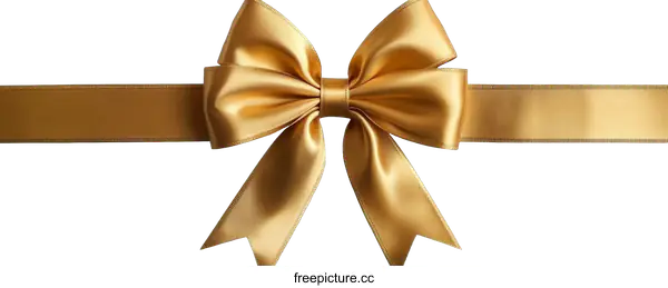 [Transparent Background PNG]Elegant Gold Ribbon Bow Decoration