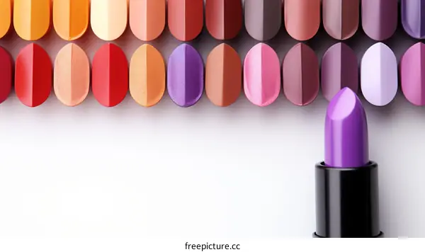 Purple Lipstick Standing Out Among Other Colors