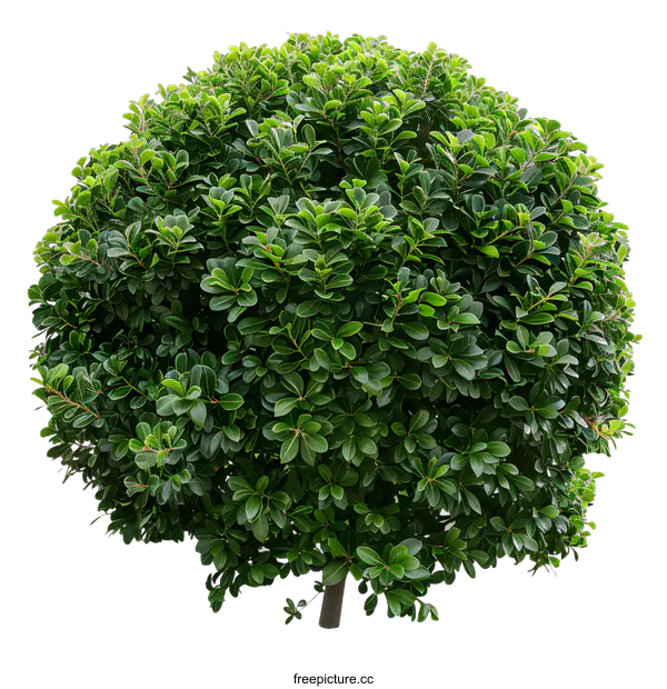 [Transparent Background PNG]Green Bush with White Background Isolated