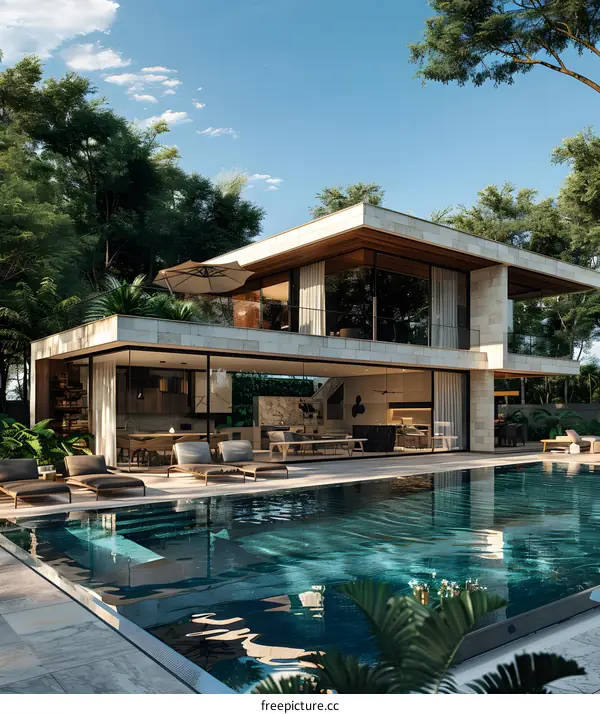 Modern house with swimming pool