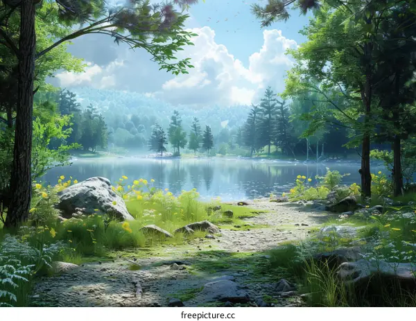 Tranquil Forest Lake