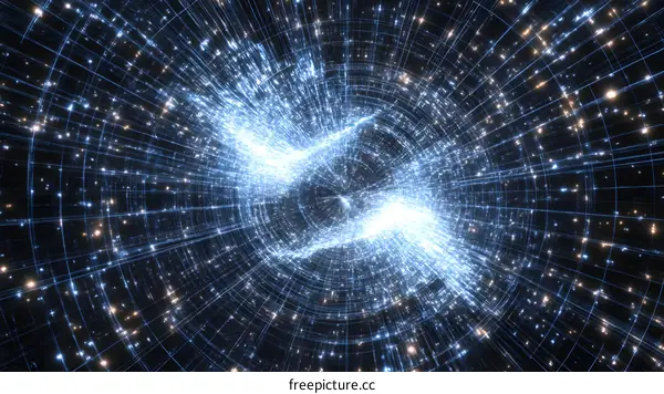 Abstract Digital Art with a Circular Pattern of Light