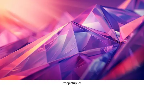 Abstract 3D Render Background with Crystals