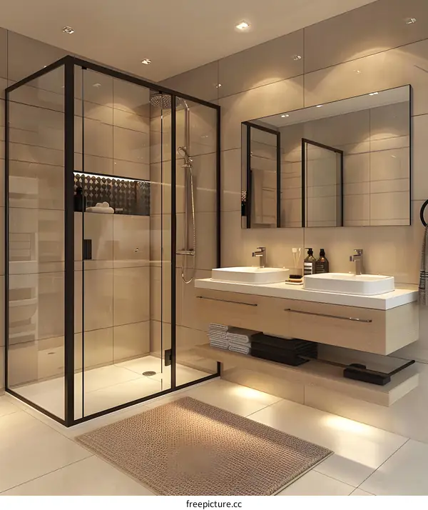 A modern and minimalist bathroom