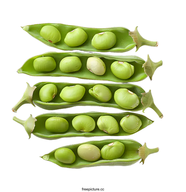 [Transparent Background PNG]Fresh green beans on white background