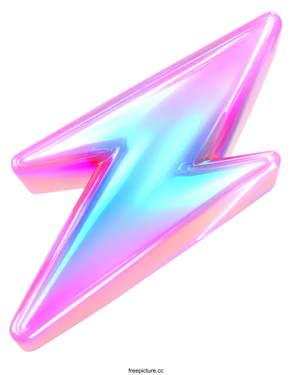 [Transparent Background PNG]Abstract Colorful Lightning Bolt Illustration