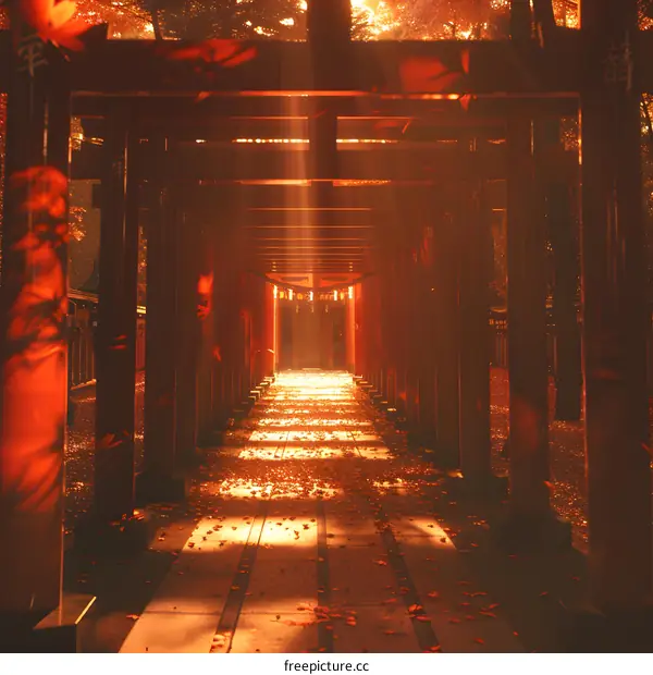 Sunlight through Torii Gates
