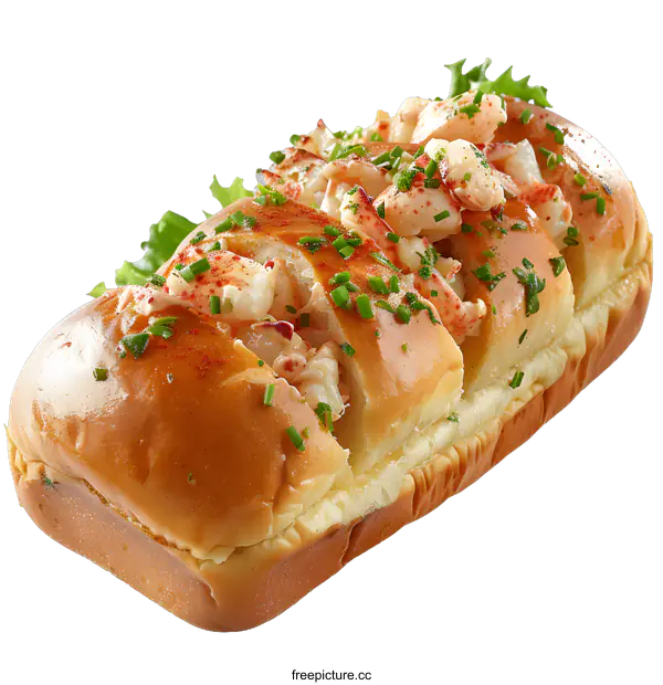 [Transparent Background PNG]A lobster roll with lettuce on a white background
