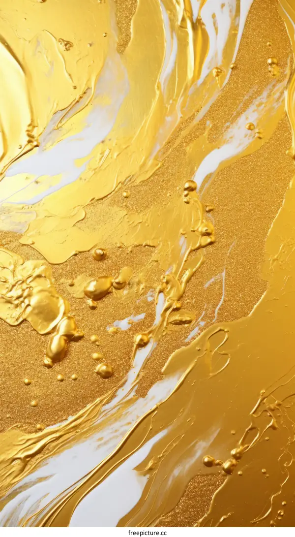 Golden Splatter Painting