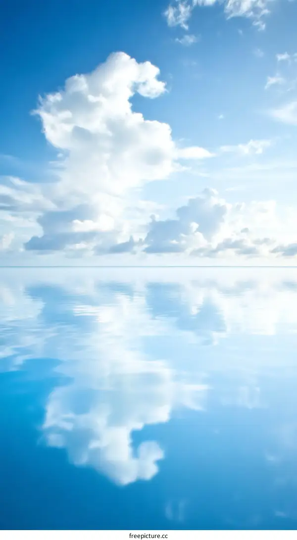 Serene Sky Reflection on Tranquil Water
