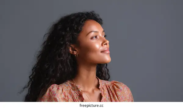 African American Woman Profile Portrait
