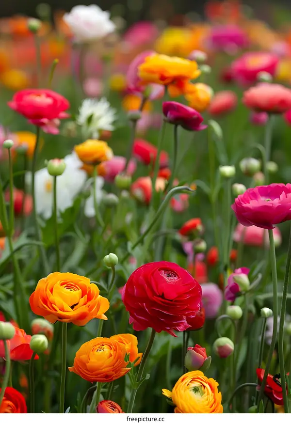 Colorful Flowers in a Field