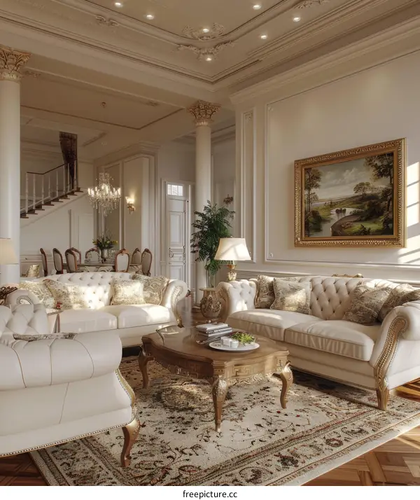 Elegant Modern Living Room Interior Design with Luxurious Furnishings