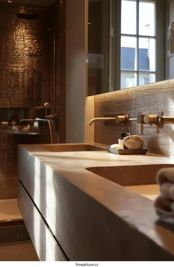 Modern Luxury Bathroom Double Sink Vanity