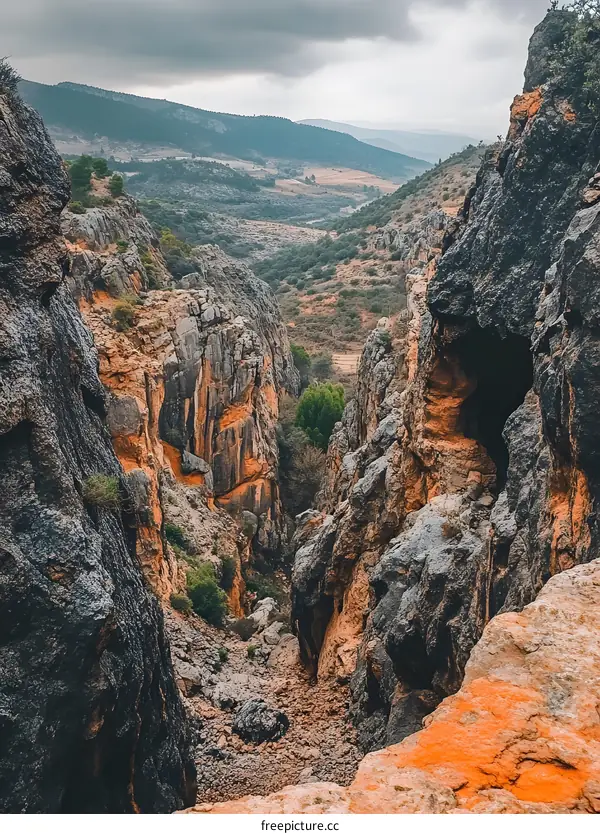 Stunning View of a Rocky Canyon