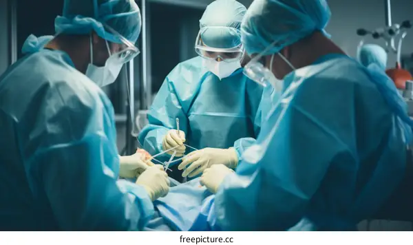 Three surgeons in the operating room
