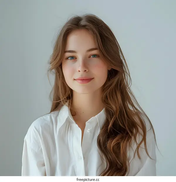 Portrait of a Young Woman with Freckles