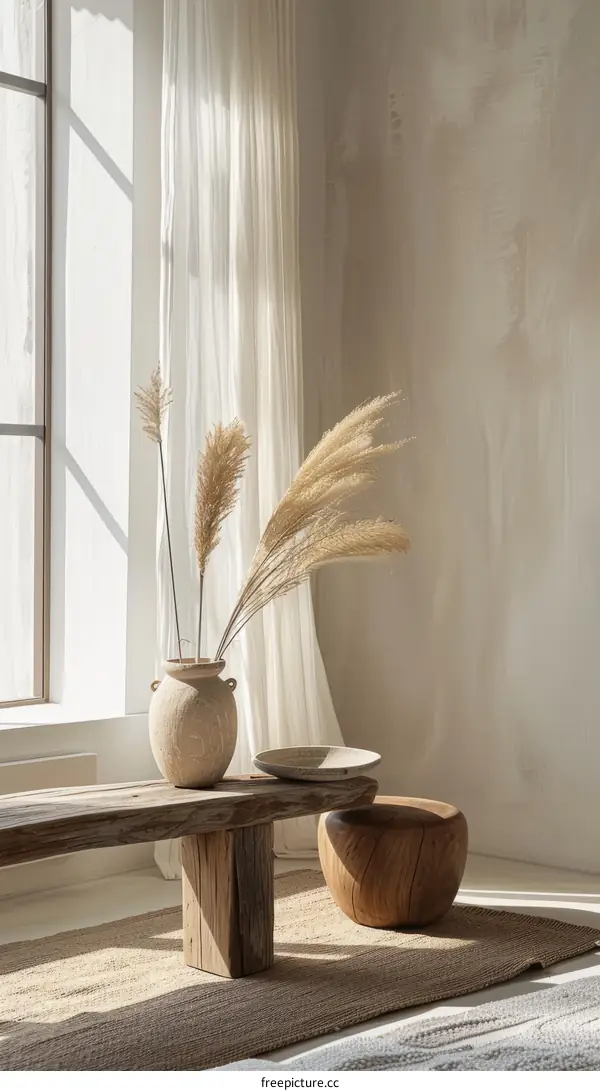 Minimalist interior design with natural elements