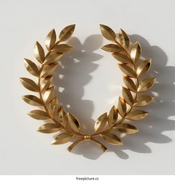 Golden Laurel Wreath Symbolizing Achievement and Honor