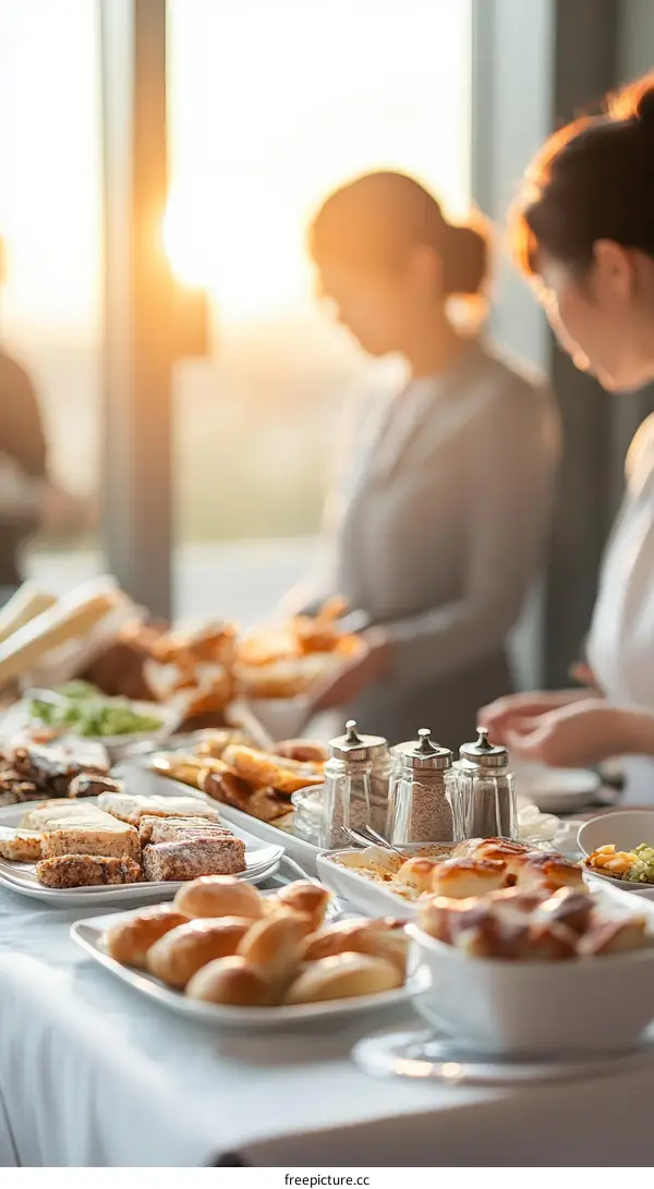Business Buffet Breakfast with Diverse Attendees
