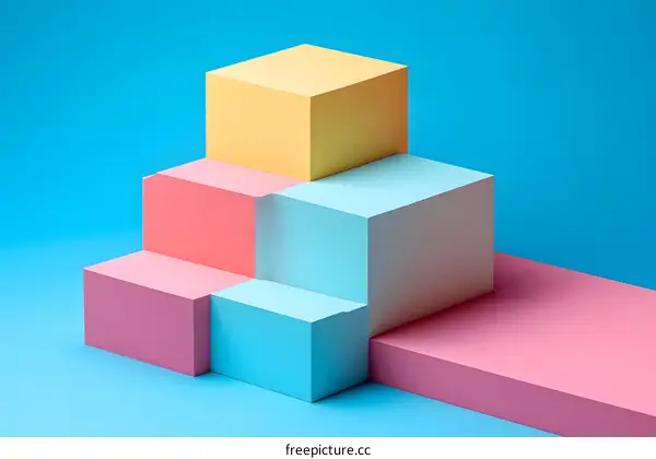 Abstract Geometric Shapes with Pastel Colors