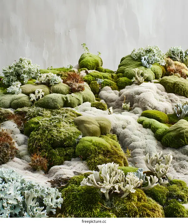 Green Moss and Lichen Wall Decor