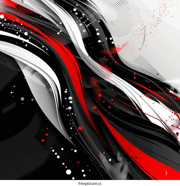 Black red and white modern abstract painting
