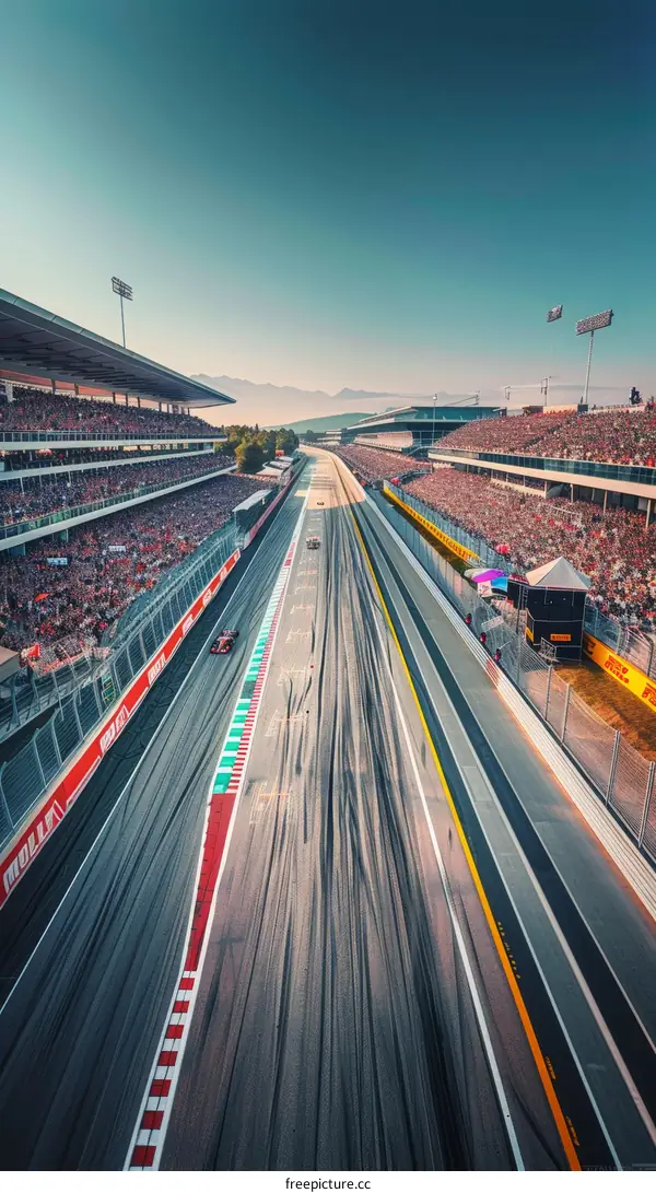 Formula One cars racing on a track