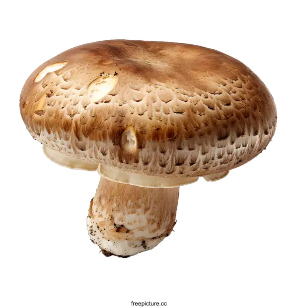 [Transparent Background PNG]Brown Mushroom Isolated on White Background