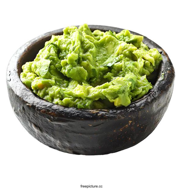[Transparent Background PNG]Guacamole in a bowl