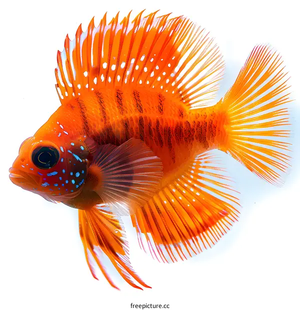 Beautiful Orange Fish on White Background