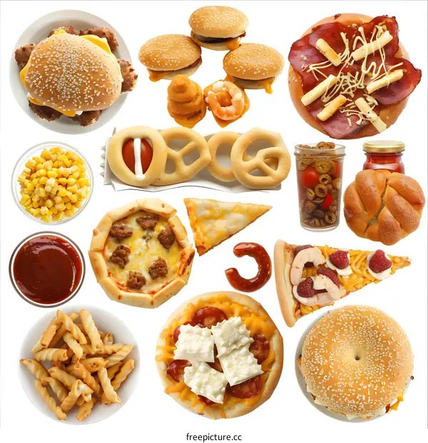 Assortment of Delicious Fast Food