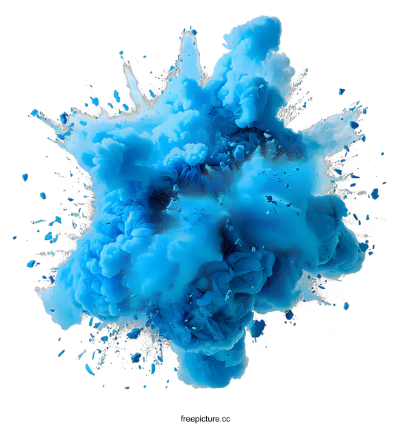 [Transparent Background PNG]Blue powder explosion
