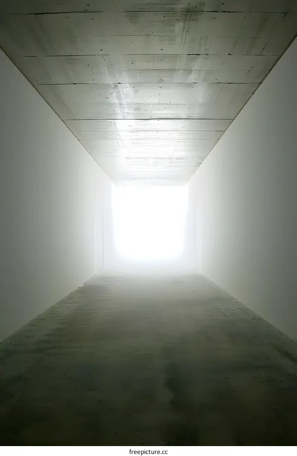Concrete Tunnel With Light At The End