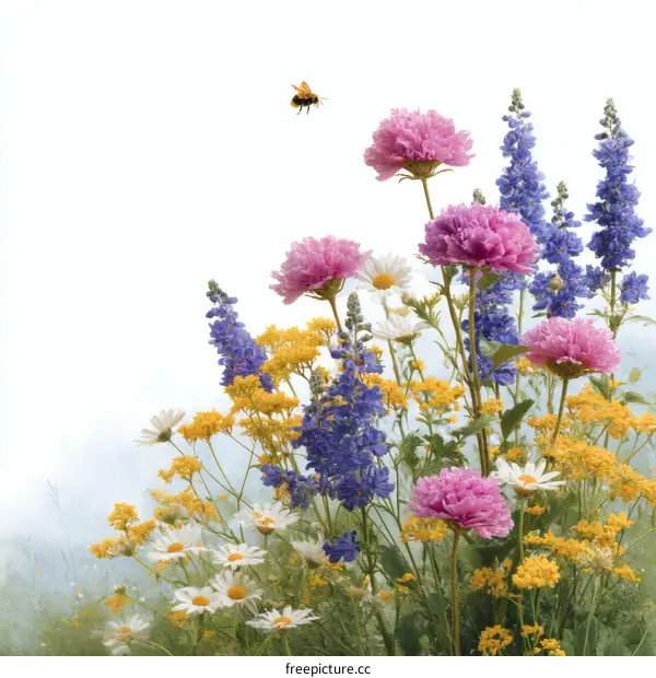 Colorful Wildflower Bouquet Illustration