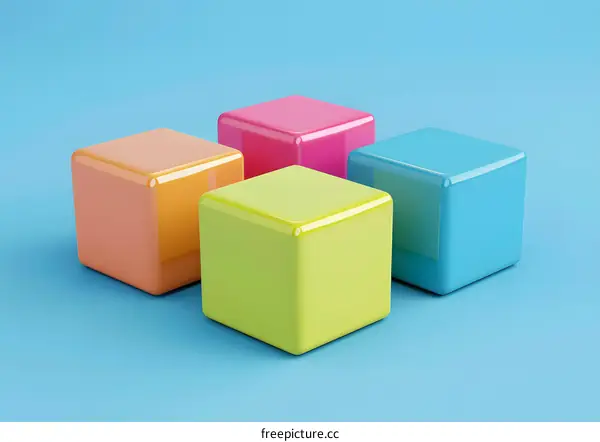 Colorful Cubes Abstract Background