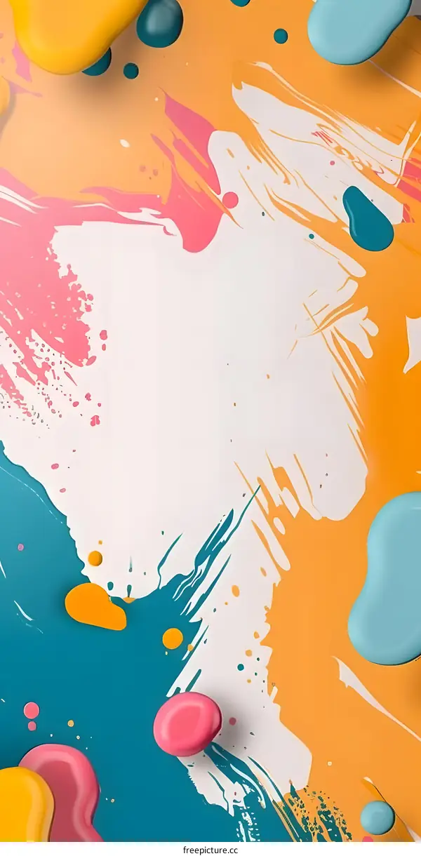 Abstract Colorful Paint Splashes and Shapes