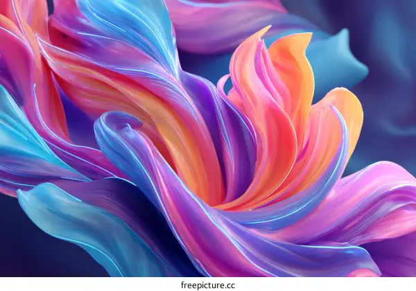 Abstract Colorful Flowing Liquid Art