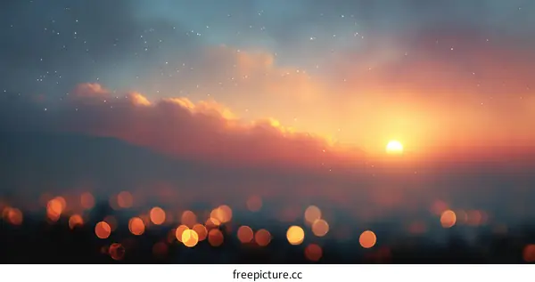 Sunset Cityscape Abstract Blurred Background
