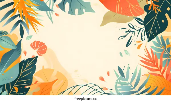 Tropical Leaves Abstract Background Design
