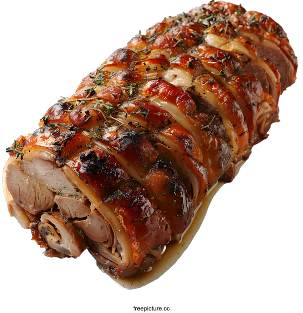 [Transparent Background PNG]Roasted leg of lamb with rosemary and garlic
