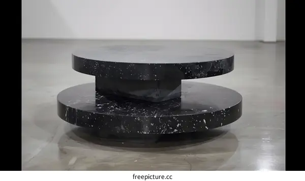 Black Marble Two Tiered Coffee Table