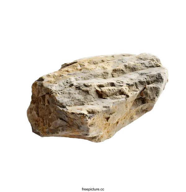[Transparent Background PNG]Natural Brown Rough Stone Isolated on White Background
