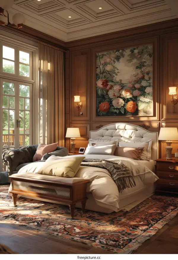 Classic Luxurious Wooden Bedroom Interior Design