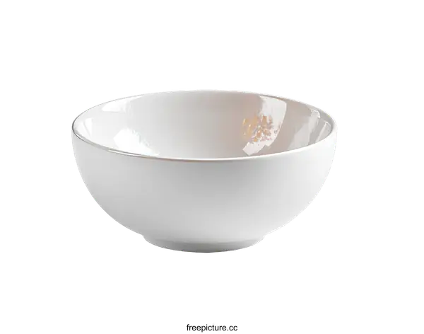 [Transparent Background PNG]White Ceramic Bowl with Subtle Design
