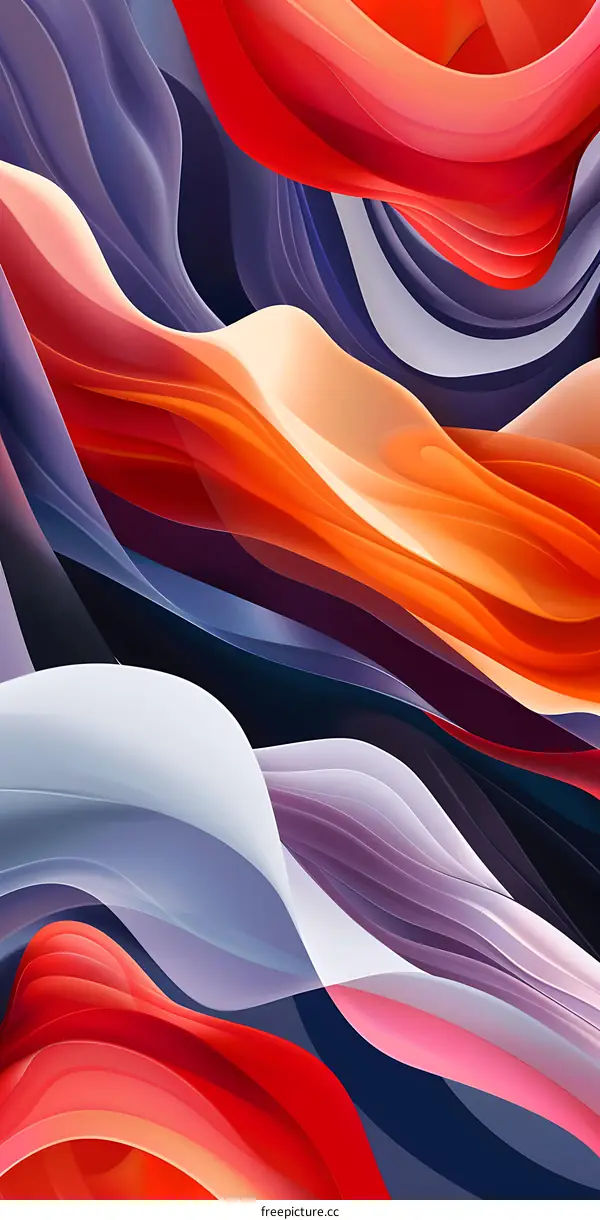 Abstract Colorful Wavy Lines Background
